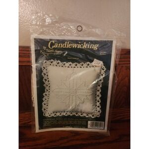 Vintage Candlewicking Kit By Needle Magic Starburst Embroidery Pillow #304 5"x5"